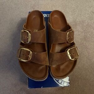 Birkenstock Arizona Big Buckle cognac color, US size 7, European size 38